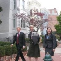 Elizabeth Linder on the streets of Georgetown