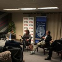 MSFS students discussing tech industry