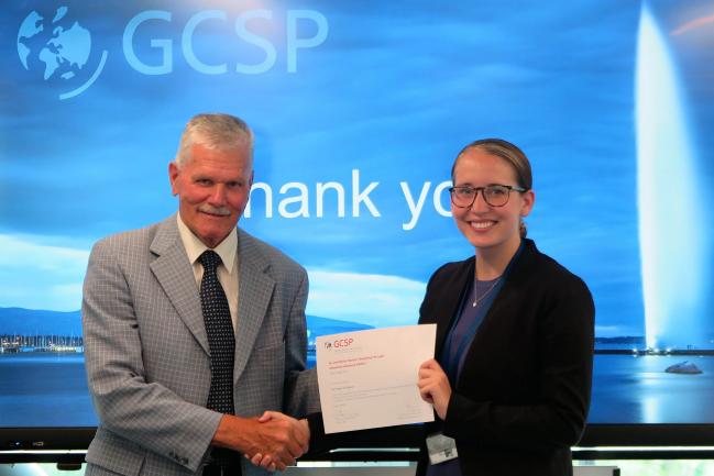 GCSP giving out award