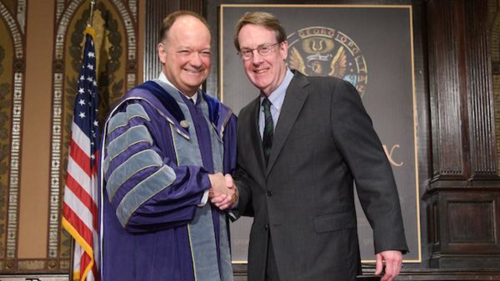 John Walcott and President Degioia