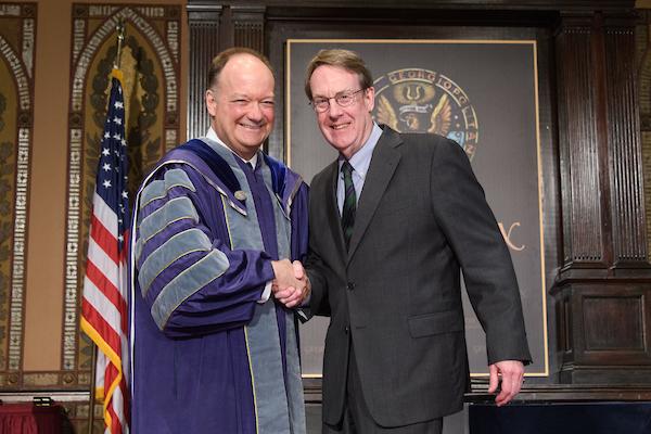 John Walcott and President Degioia