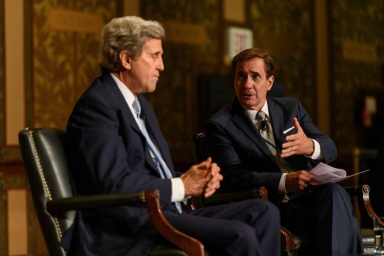 Admiral John Kirby with John Kerry