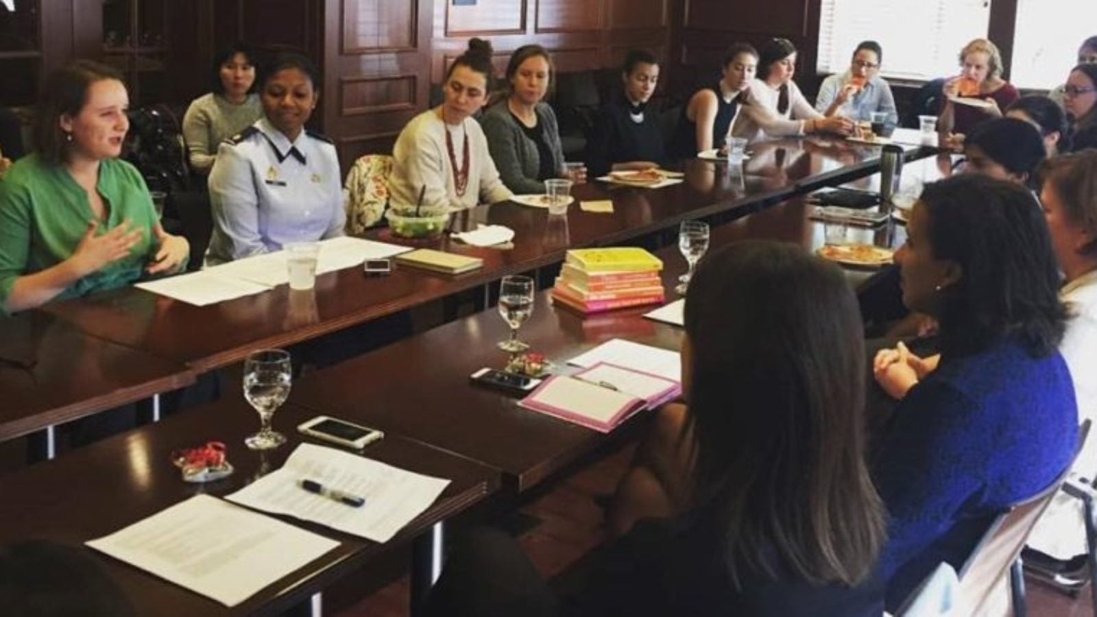 Georgetown Women discussing international relations