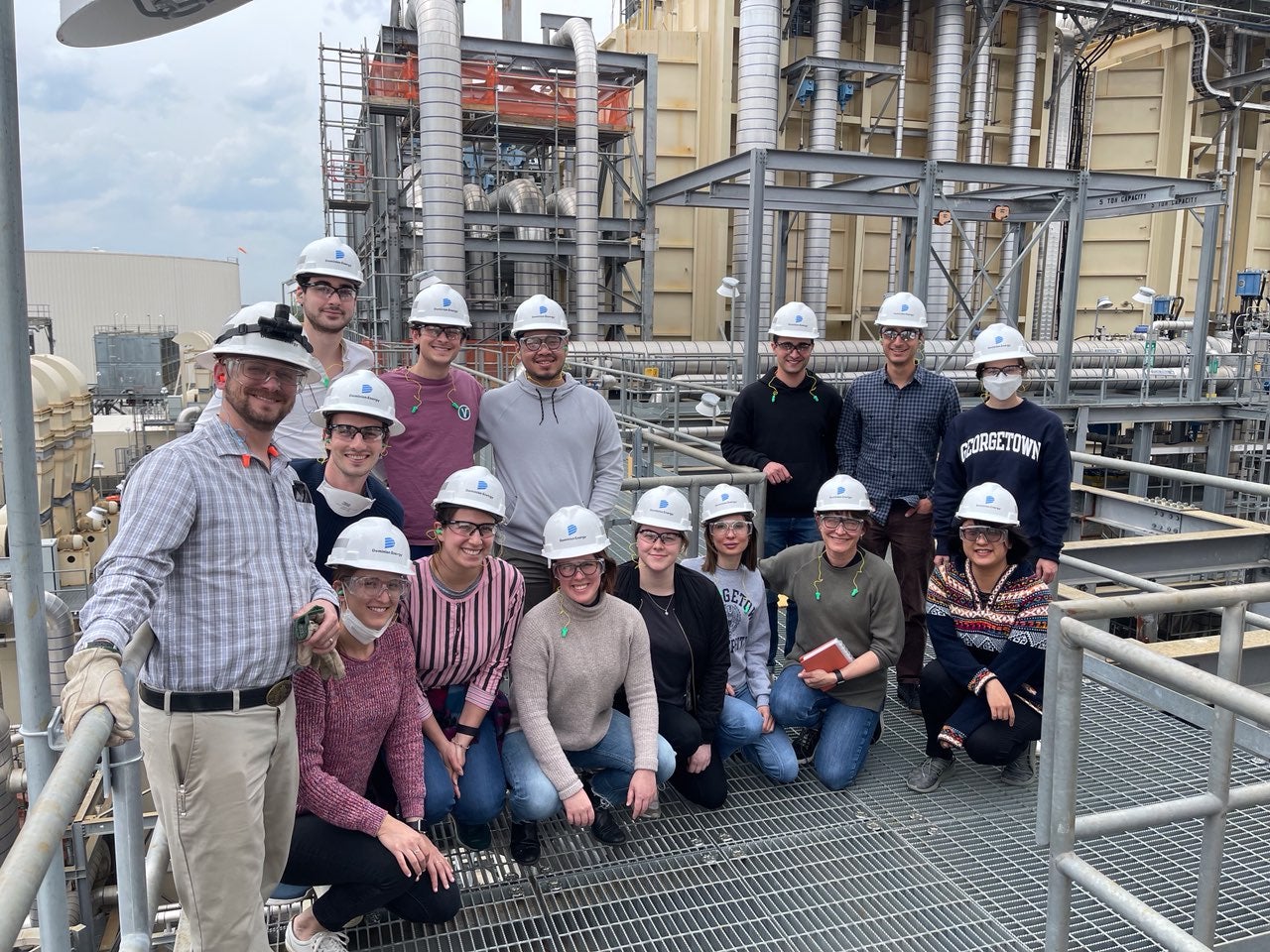 Students at the power plant