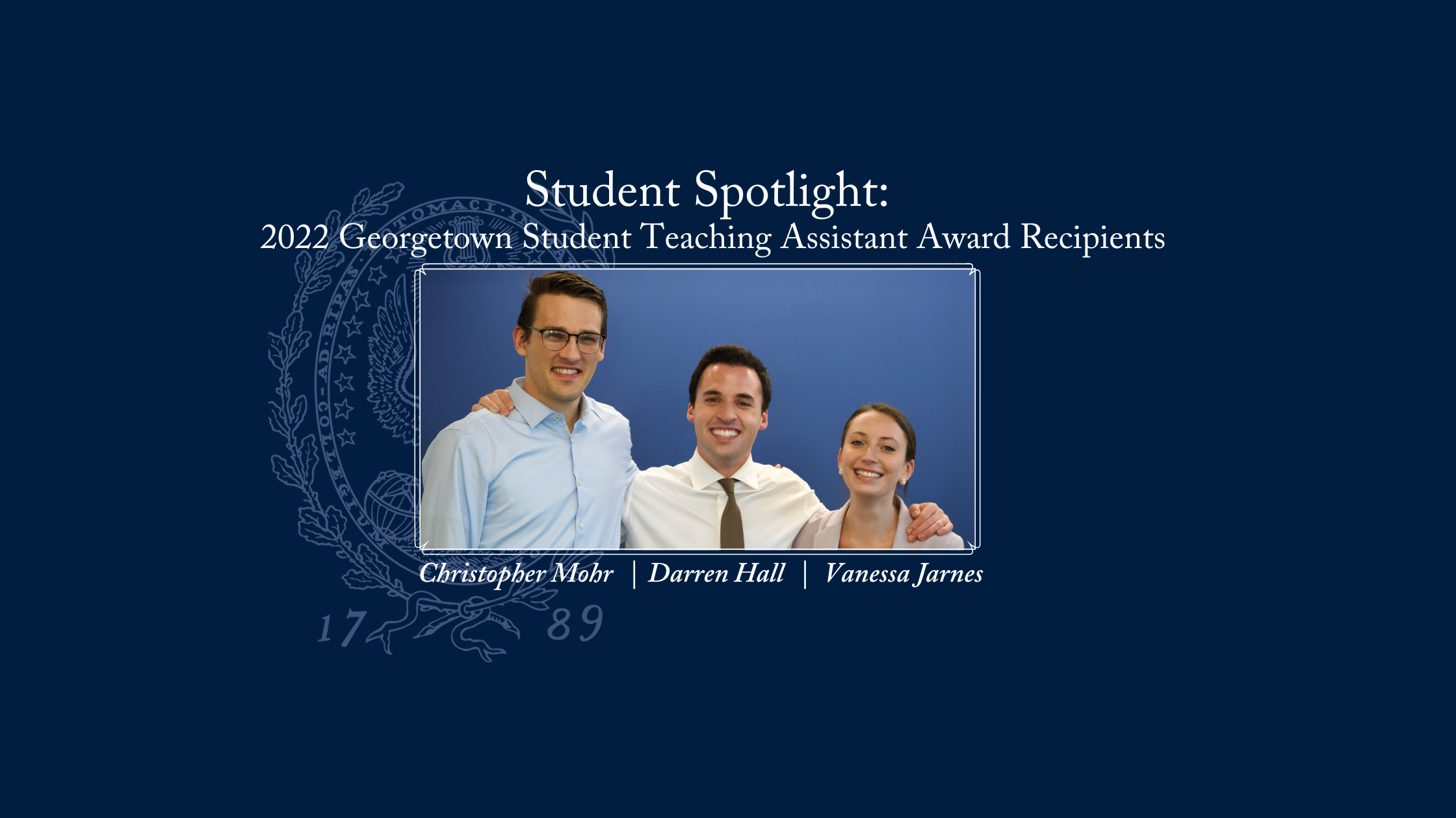 Decorative photo of the student teaching assistants.